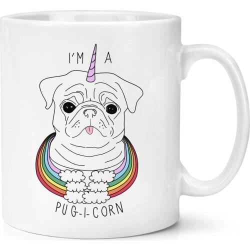 I'm A Pugicorn Rainbow Cup Pug Dog Unicorn Puppy Mug