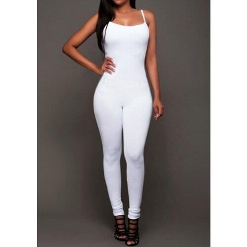 Strap Women Long Jumpsuit Bodycon Sexy Streetwear Fitness Sportswear 2020 Summer Clothes Lounge Wear Club Outfit Body