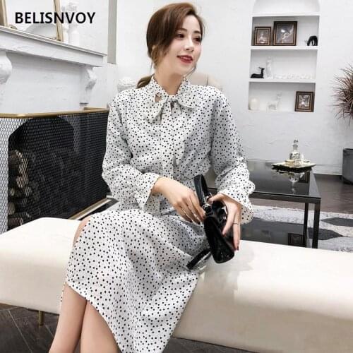 Mori Girl Spring Autumn Women Long Dress Bow Collar Floral Print Split Elegant Dress Korean Chiffon 3 Colors Midi Dresses