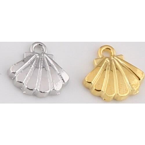 10pcs/lot Golden/Silver Metal Alloy Shell Bracelet Necklace Neck Chain Choker Earrings Pendants for Jewelry Making DIY