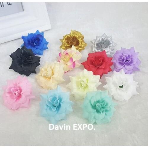 100pcs artificial rose flower heads flannel cloth decorative flowers hotel background wall wedding decoration Road led flowers