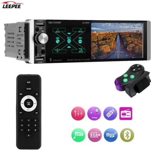 In-dash HD Multimedia Player Bluetooth 1 Din Car FM Radio Player 4.1'' Car MP5 Video Player Intelligent Reverse Image
