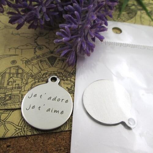 20pcs--"je t' adore je t' aime "stainless steel charms more style for choosing DIY Charms pendants for necklace