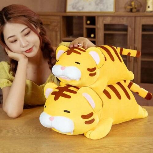 42cm/55cm Kawaii Tiger Plush Toys Soft Lying Animals Pillow Pet Doll Car Sofa Decor for Kids Children Boys Birthday Gift