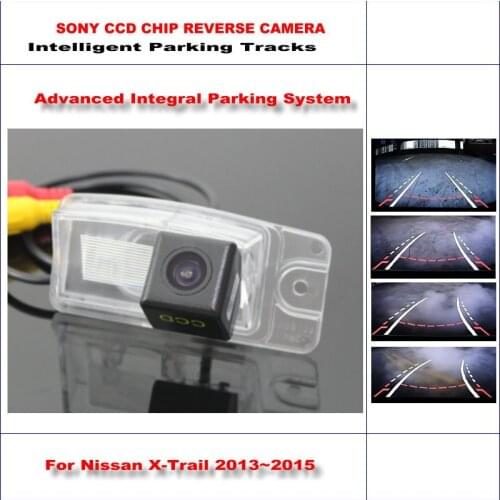 Car Backup Rear Reverse Camera For Nissan X-Trail/XTrail Rogue 2014 2015 HD Intelligent Parking Tracks CAM
