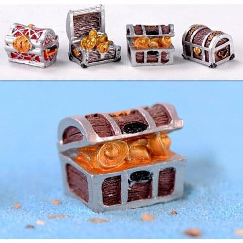 Antique Treasure Box Landscape Scene Fish Tank Coins Case Figurines Resin Craft Gift Fish Tank Ornament Seabed Aquarium Supplies