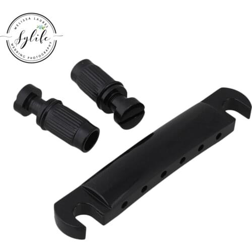 BLACK STOP BAR TAILPIECE & ANCHORS FOR Electric Guitar