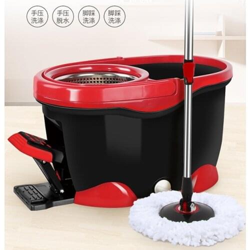 150601/Living home cleaning tools Stainless steel magic Spin Mop Explosion-proof double rotating rotary 360 Degree mop Bucket