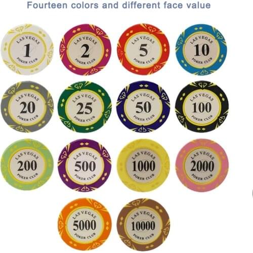10pcs/lot Las Vegas Clay Poker Chips Casino Custom Poker ChipTexas Hold'em Pokers Chip Dollar Coins Poker Club LasVegas