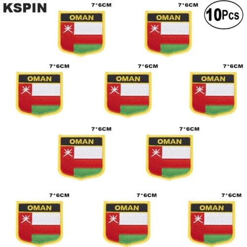 Oman Flag Embroidery Patches Iron on Saw on Transfer patches Sewing Applications for Clothes in Home&Garden