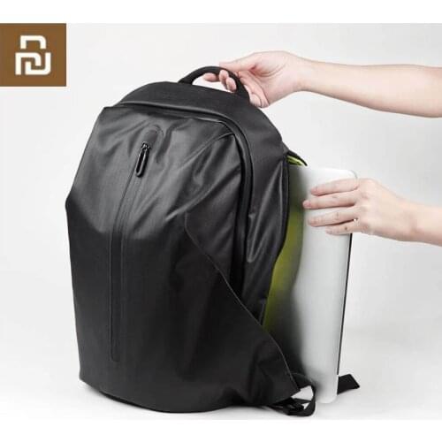 Youpin 90FUN All Weather Functional Backpack Fashion Waterproof bag Travel College School Bussiness,Black/Orange/blue H20#0