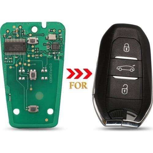 Kutery 10pcs/lot 3 Buttons Remote Key Circuit Board Fob 433Mhz 4A Chip For Citroen Peugeot 208 308 508 3008 C4 DS4 DS5 HITAG2