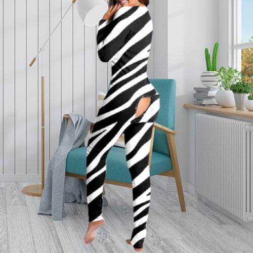 Women V Neck Jumpsuit Onesie Pyjamas Ladies Sleepwear Nightwear Womens V-neck jumpsuit Printed button-style functional button
