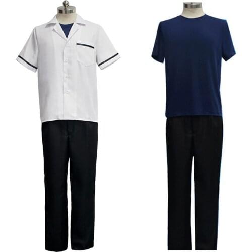 SK8 the Infinity Costume Langa Hasegawa Cosplay Shirt Pants School Uniforms Set Mens Women Halloween Sk Eight Heat-resistant Wig