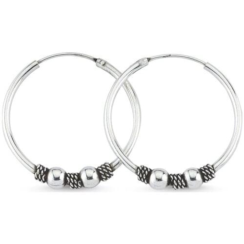 KUTAYDAN 25mm Oxidized Ring Earrings 925 Sterling Silver