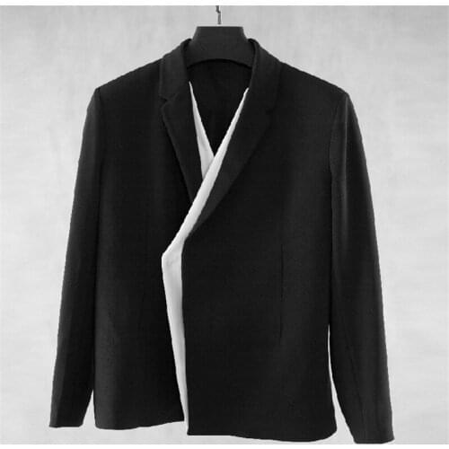 M-6XL! Customized high quality large size coat 2018 Original style mens suit personality patchwork minimalist mens wear