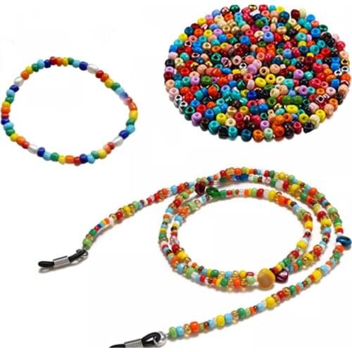 300-600Pcs/Lot Fashion Candy Color Beads Czech Glass Seed Beads Small Round Loose Bead Earring for DIY Jewelry Making Finding