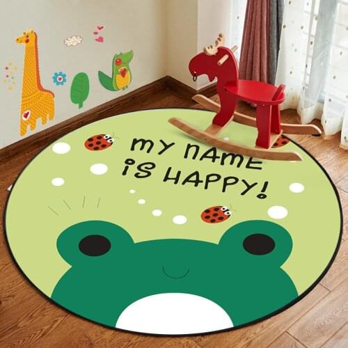 Cartoon Cute Animal Round Carpet Children Kids Boys Girls Bedroom Decor Living Room Computer Chair Bedside Mat Christmas Gifts