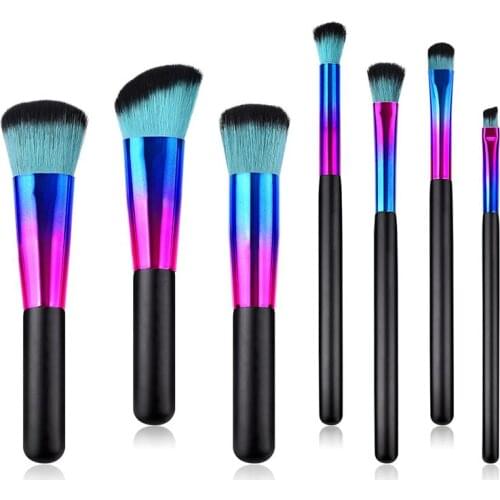 1/7Pcs Makeup Brush Nylon Bristles Wooden Handle Soft Cosmetics Powder Blush Brush Kit for Woman Ladies Foundation Make Up Tools