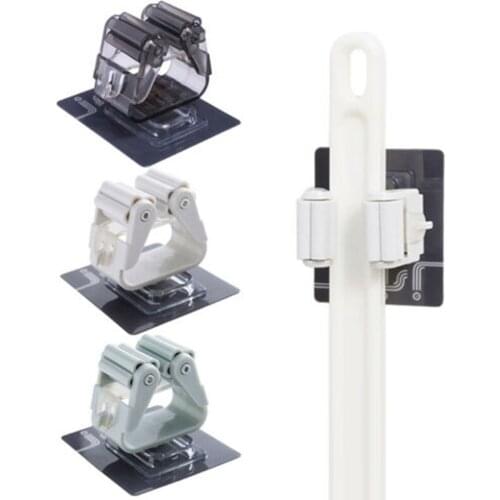 No Punching Strong Adhesive Hanging Mop Broom Holder Home Balcony Toilet Bathroom Storage Wall Hook Rack