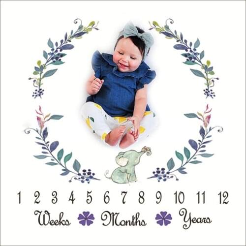 Nordic Baby Milestone Blanket Cartoon Newborn Photography Background Cloth Dropship