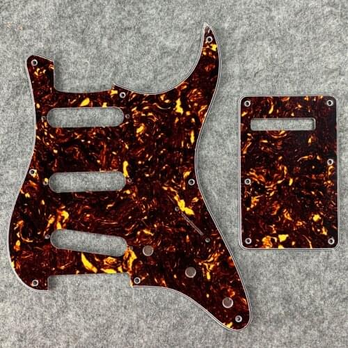 NEW Brown Tortoise Electric Guitar Pickguard 8 Hole SSS & Tremolo Cover Back Plate & Screws for Vintage ST Guitar Parts