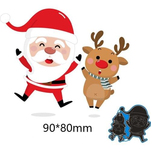 New Metal Cutting Dies Christmas Deer Stencils For DIY Scrapbooking Paper Cards Craft Making Craft Decoration 90*80mm