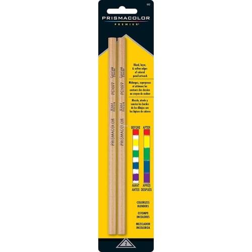 Prismacolor 962 Premier Colorless Blender Pencils, 2-Count,Blend Colored Pencil Artwork To Soften Hard Edges,Water-resistant