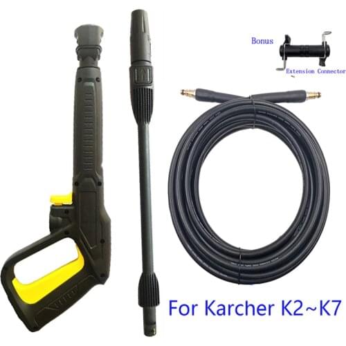 For Karcher k2k3k4k5k6k7 High Pressure Power Washer Spray Nozzle Adjust Water Lance/ 5/10M Jet Hose,47CM Gun Rotating Turb