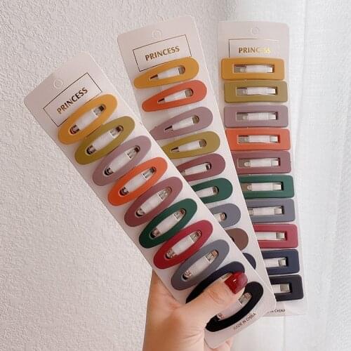 10 PCS Simple Girl Cute Hair Pins Japan Korea Style Simple Frosted Ins Geometry Hair Clips for Women Fashion Hair Accessories