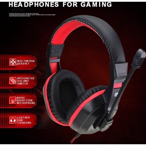 3.5mm Wired Headset Over-ear Headphone Wired Gaming Earphone With Microphone Portable Audio For PC Laptop Computer Accessories