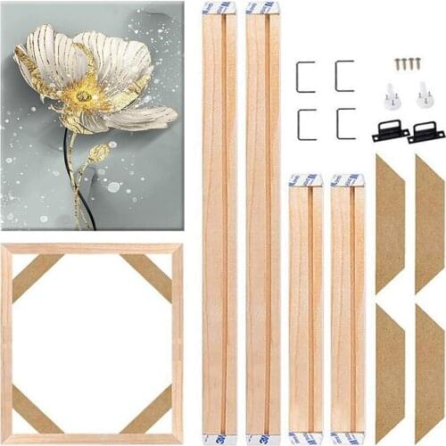 Natural Wood Frame for Wall Canvas Oil Painting Large Size DIY Picture Hanging Frame Poster Combination Cadre Photo Murale Art