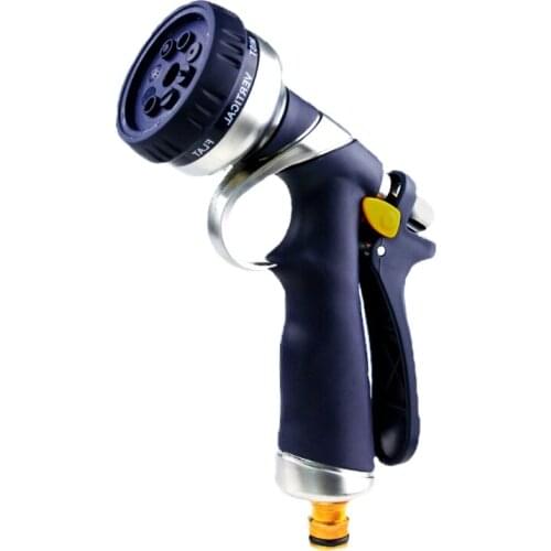 Garden Hose Nozzle Heavy Duty Metal Water Gun with 8 Adjustable Spray Patterns High Pressure Hand Sprayer with Flow Control