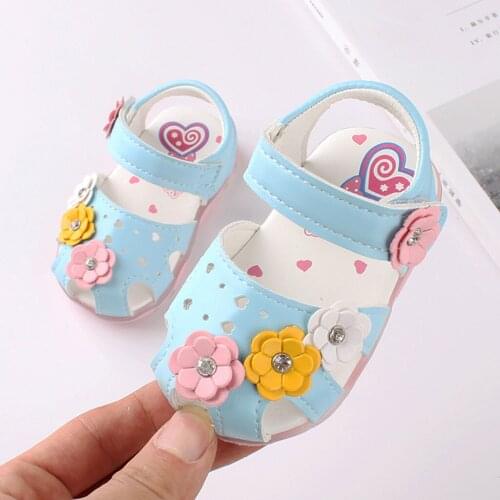 Sandals Toddler Infant Kids Baby Girls Cute Flowers Soft Sole Led Luminous Sandals Sneakers Children Sandals Girls