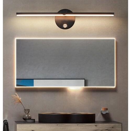 Nordic LED Indoor Wall Lamps 8W White/Black Wall Lights For Home Bedroom Bedside Mirror Front Adjustable Wall Sconce AC110V/220V