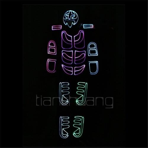 TC-126 RGB clothe Full color LED colorful light robot costumes men party dj wear bar Programmable ballroom stage dance suit mens