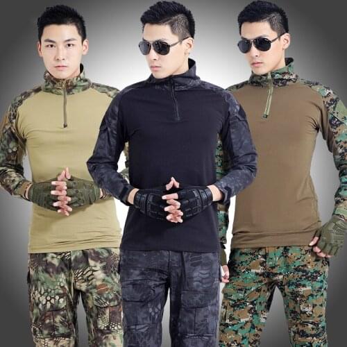 Outdoor CS Camouflage Uniforms Men Tactical Military Uniform Clothing Army Combat Uniform Outdoor Jungle Hunting Camou Set
