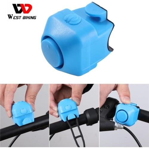 WEST BIKING Bicycle Bell MTB Bike Waterproof Safety Warning Electronic Horn Silica Gel Shell Ring Bike Bell Bicycle Accessories