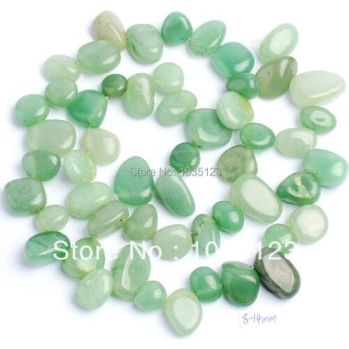 High Quality 8-14mm Pretty Green Aventurine Freeform Shape Loose Beads Strand 15" DIY Creative Jewellery Making w60