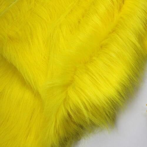 Yellow Solid Shaggy Faux Fur Fabric (long Pile fur) Costumes Cosplay Cloth 36"x60" Sold By The Yard Free Shipping