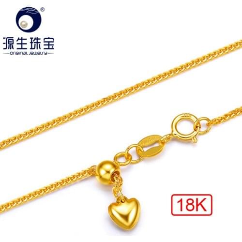 YS 18K Yellow Solid Gold Chain 1.9 grams 45cm Au750 Chain Necklace Fine Jewelry For Women