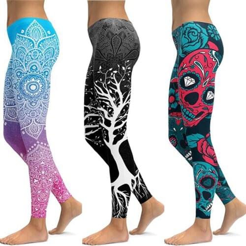 Ogilvy Mather Print Pants Women Unique Fitness Leggings Workout Sports Running Leggings Push Up Gym Wear Elastic Slim Pants