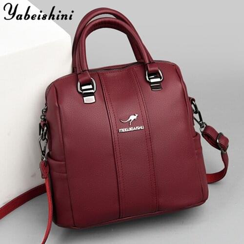 2021 Retro Large Capacity Large Multifunction Leather Backpack for Women Teenage Girls School Bags Ladies Travel Shoulder Bag