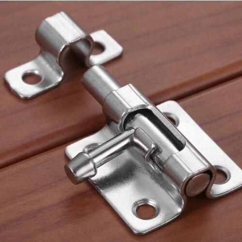1 PC 41*30mm Solid Sliding Bolt Latch Hasp Staple Gate Safety Lock Silver Metal Door Bolts Latch Door Hardware with Screws