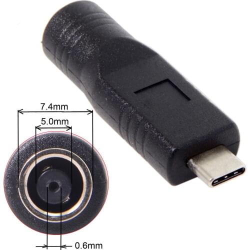 10pcs/lot DC7.4*5.0mm Jack Input to USB-C Type-C Power Plug Charge Adapter for Laptop