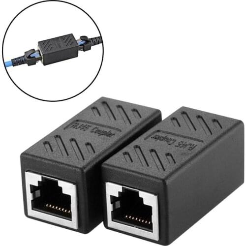 2Pcs RJ45 Female Coupler Cat5/Cat6 LAN Ethernet Cable Extender Adapter Connector 2020