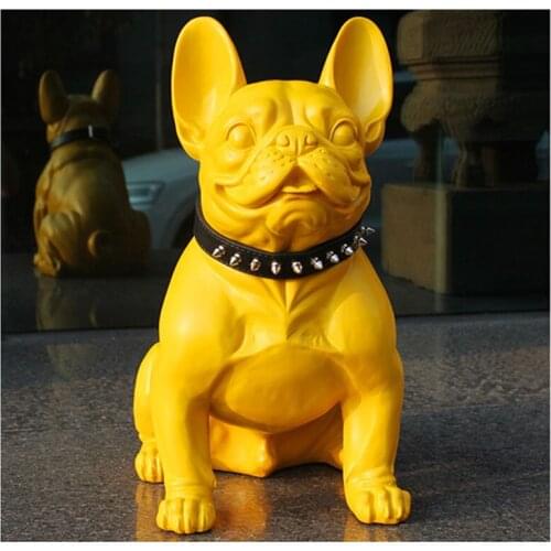 45CM SIMPLE MODERN FRENCH BULLDOG ART SCULPTURE SIMULATION ANIMALS DOG STATUES RESIN ART&CRAFT HOME DECORATION ACCESSORIES R2473