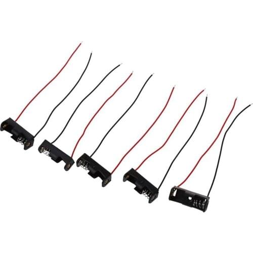 5pcs 4.3" Wire Leads Black Battery Storage Slot Holder 1 x 12V 23A/27A