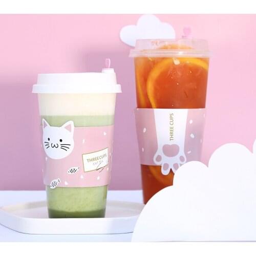 50pcs Net red thick transparent hard plastic cups birthday favors 500ml cute cartoon dipsosable coffee milk tea juice drinks cup
