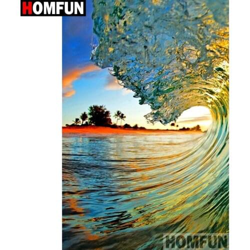 HOMFUN Full Square/Round Drill 5D DIY Diamond Painting "Wave" Embroidery Cross Stitch 5D Home Decor Gift A09246